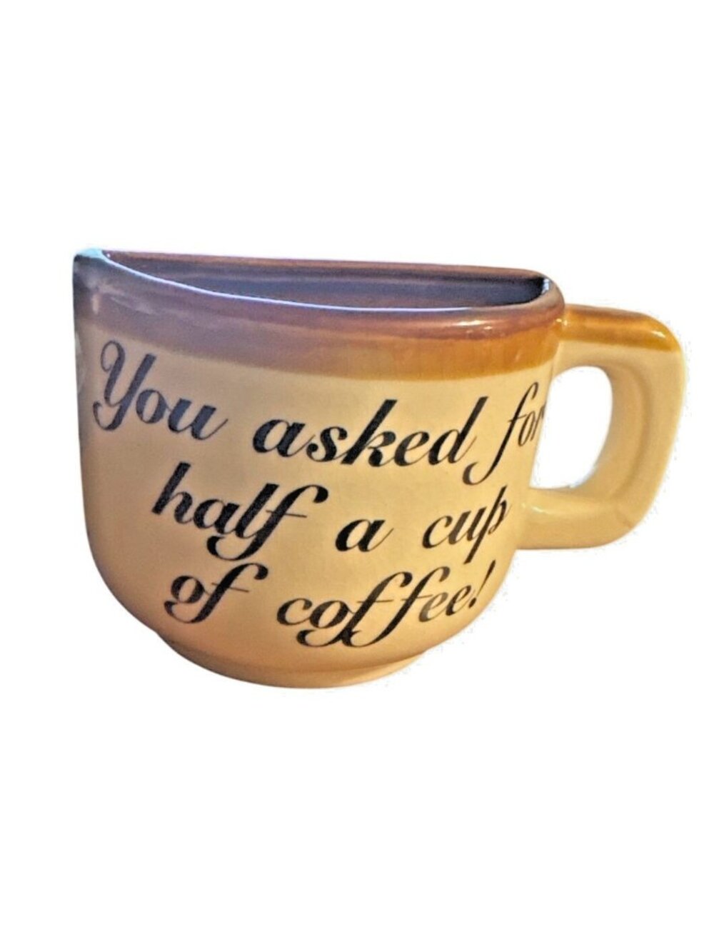 Vintage Alabama State Souvenir Ceramic Mug With Half Cup Design Unique Handle